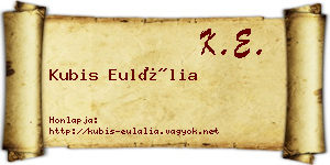 Kubis Eulália névjegykártya